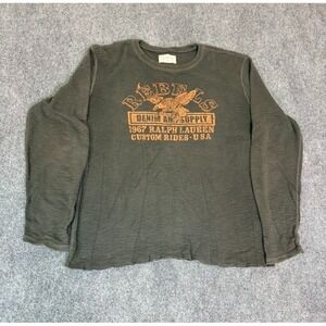 Denim & Supply Ralph Lauren "Rebels "Gray Crewneck‎ Sweater Waffle Knit Size XL